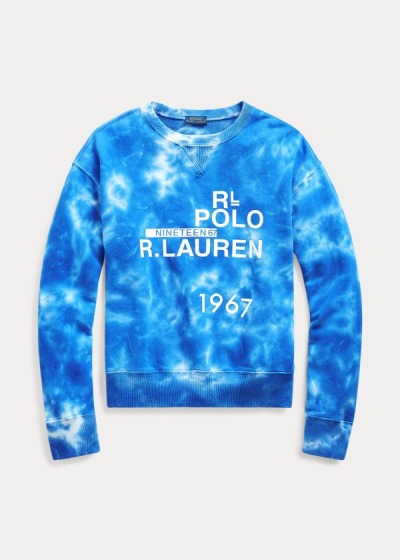 Sudaderas Polo Ralph Lauren Mujer Azul Rey Azules - Logo Tie-Dye - CPJYK4862